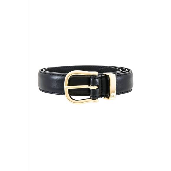 NEW NILI LOTAN women\'s louise slim leather belt in black